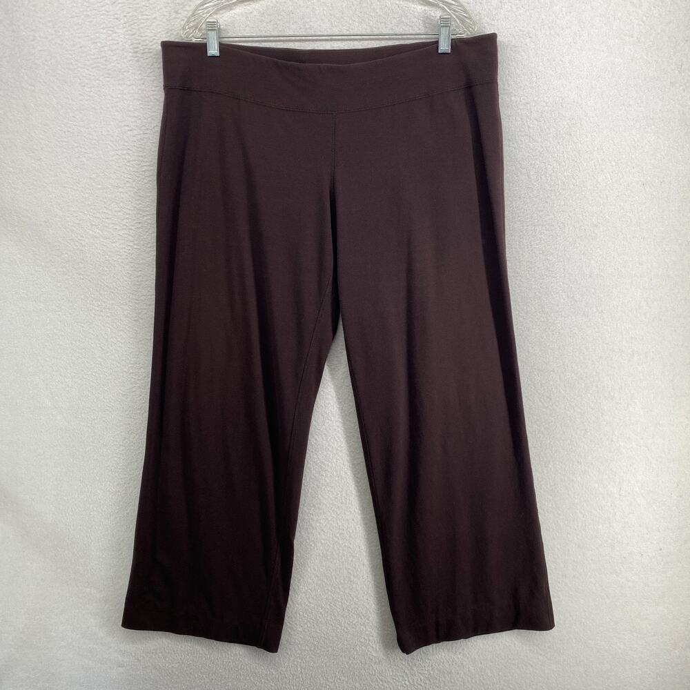 EILEEN FISHER Pants XL Stretch Jersey Organic Cotton Straight Cropped Mussel USA
